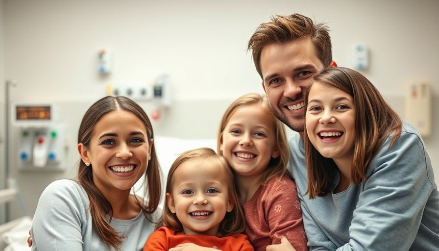 Family visiting patient in hospital after spinal tumor diagnosis