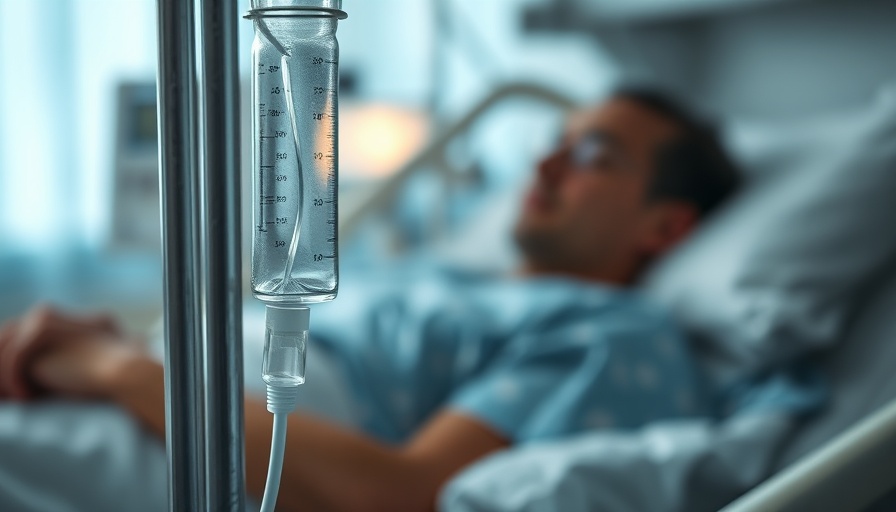 ICU patient resting with IV drip focus, phosphate levels context.
