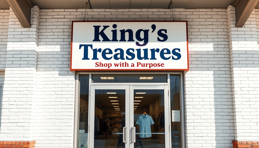 King's Treasures thrift shop entrance promotes waste diversion.