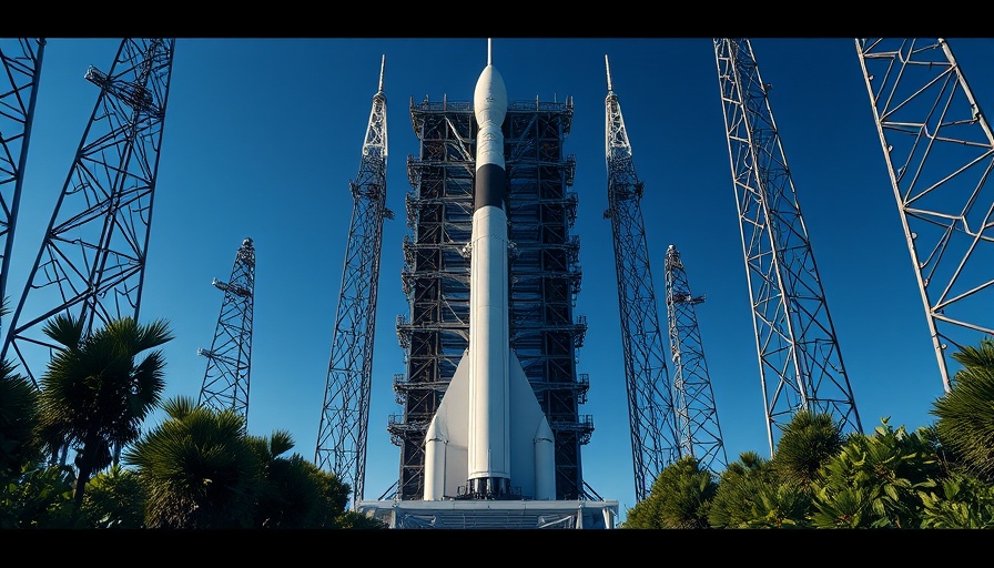 SpaceX Falcon 9 ready for launch on a clear day, rescue mission setup.