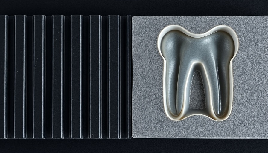 Parallel lines and dental impression mold comparison for oral health study.
