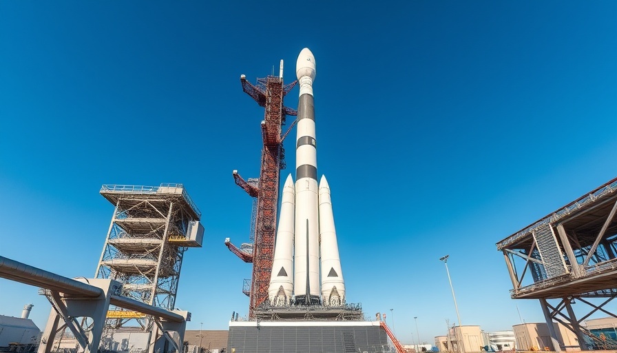 SpaceX Falcon 9 rocket ready on launch pad under a blue sky.