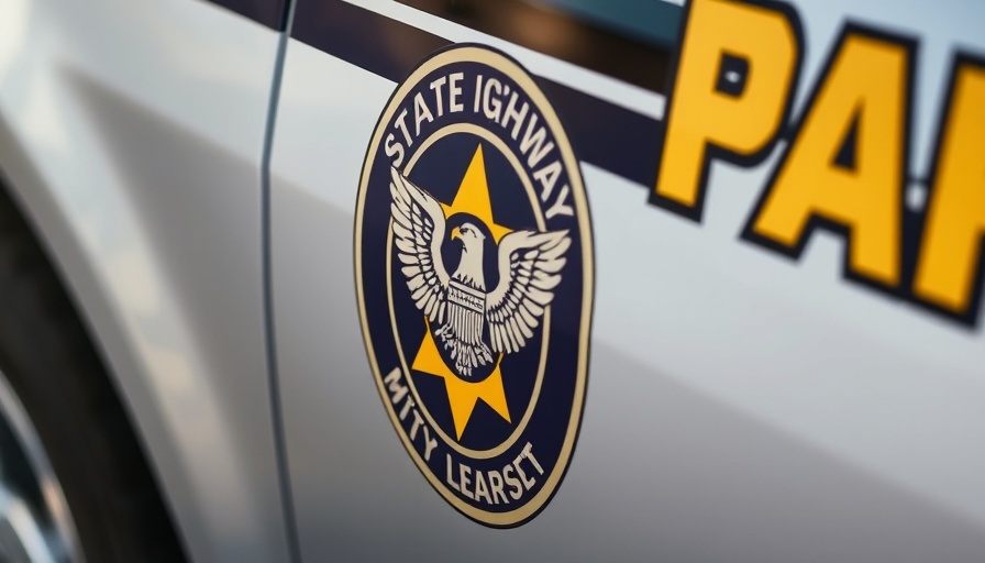 State Highway Patrol emblem on car, detailed design.