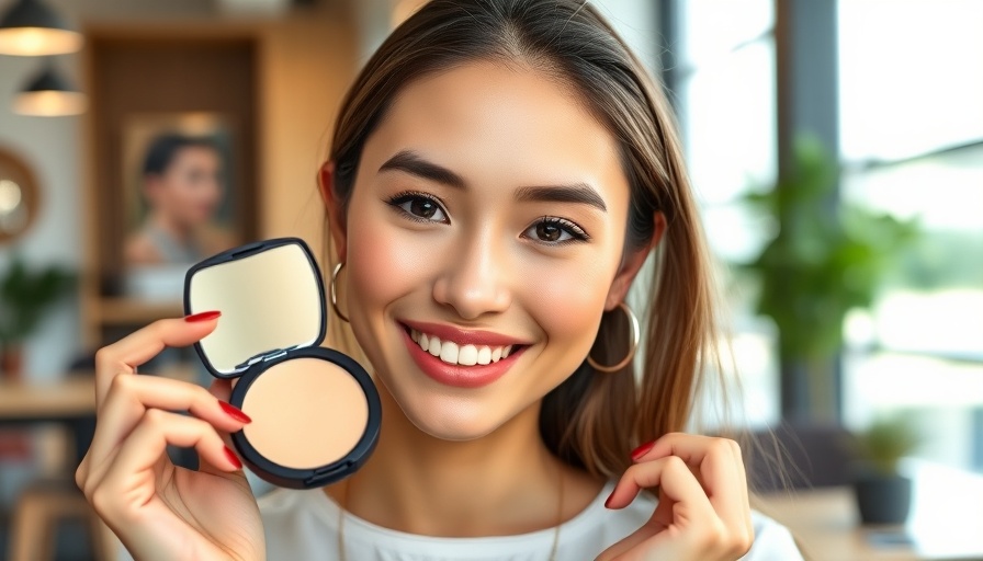 Smiling young woman showing contouring effect using top contour kits.