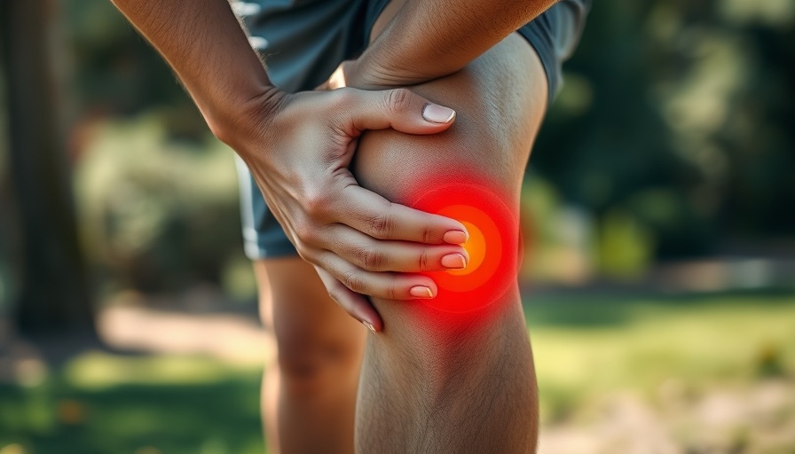 Home remedies for knee pain, person holding knee outside.