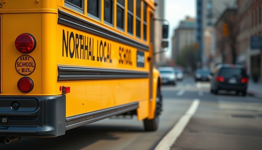 Yellow school bus from Northwest Local School District parked.