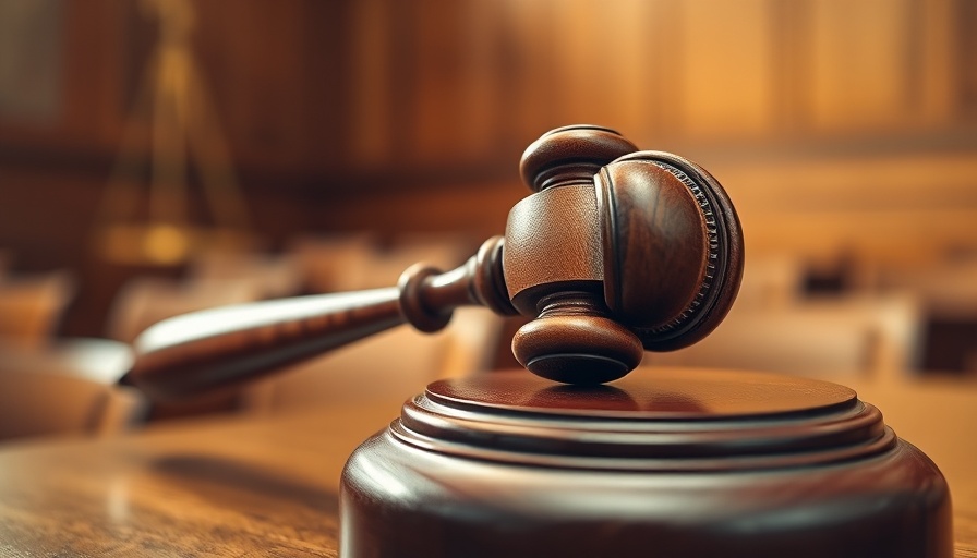 Judge's gavel on sound block, symbolizing justice.