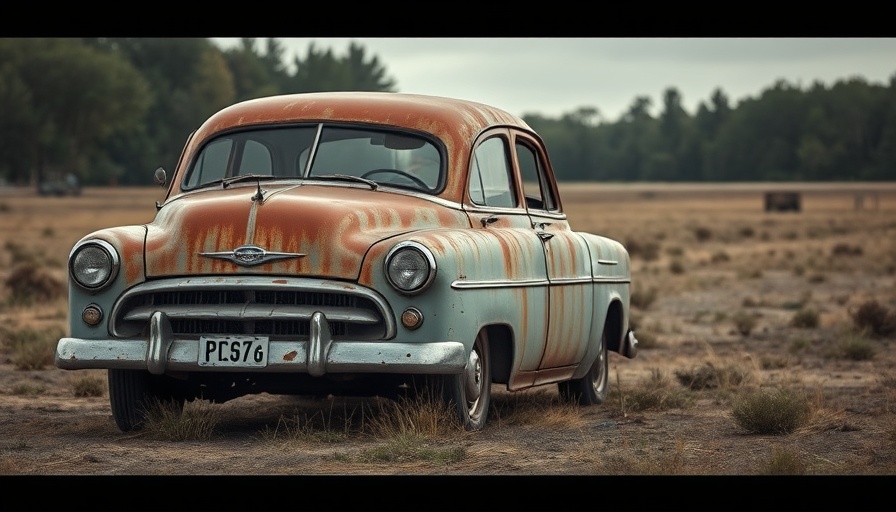 Driving a 28-year-old beater in an open field with rustic charm.