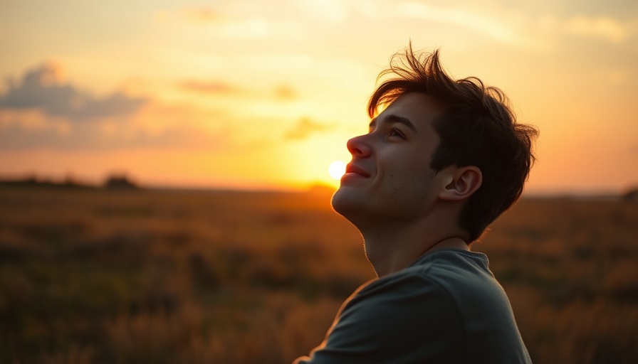 Positive quarter height shot of man at sunset reflecting on recession's benefits.