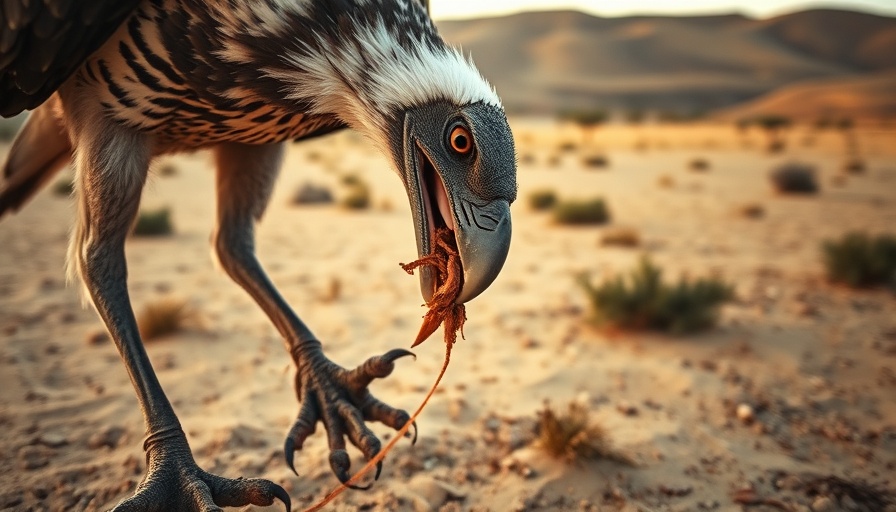Vulture in desert holding prey, illustrating vulture investor strategies.
