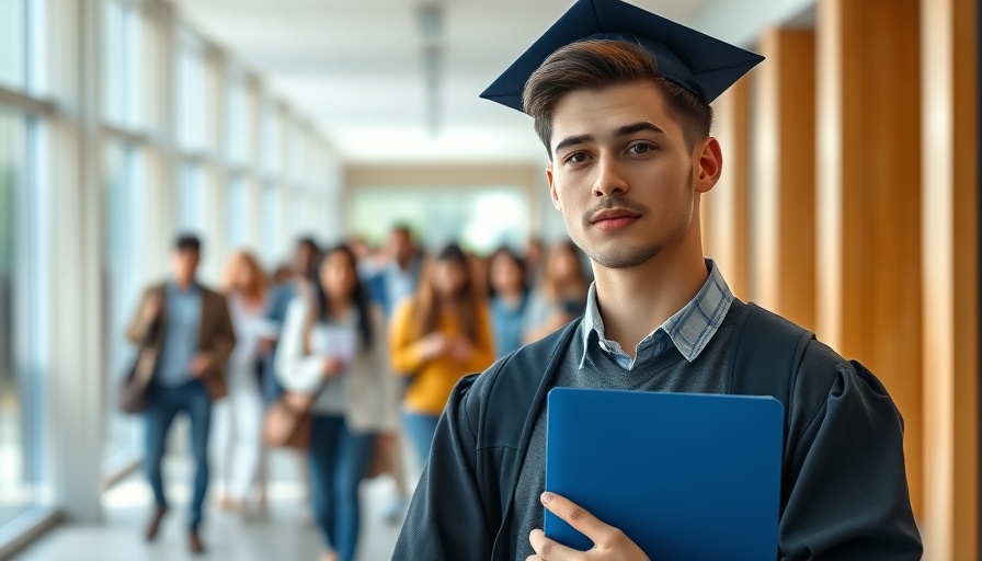 Smart financial steps for graduates: young graduate in corridor.