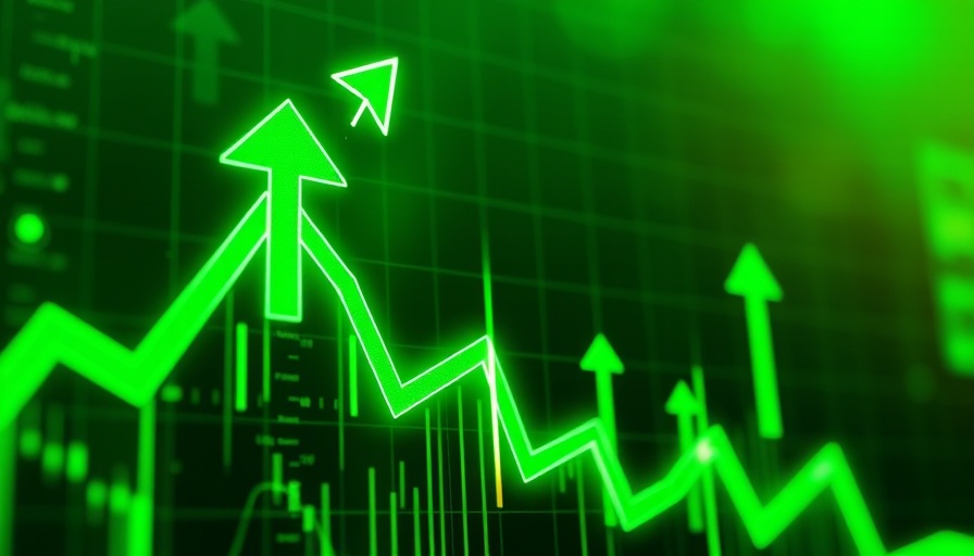 Dynamic green stock market graph indicates a relief rally.