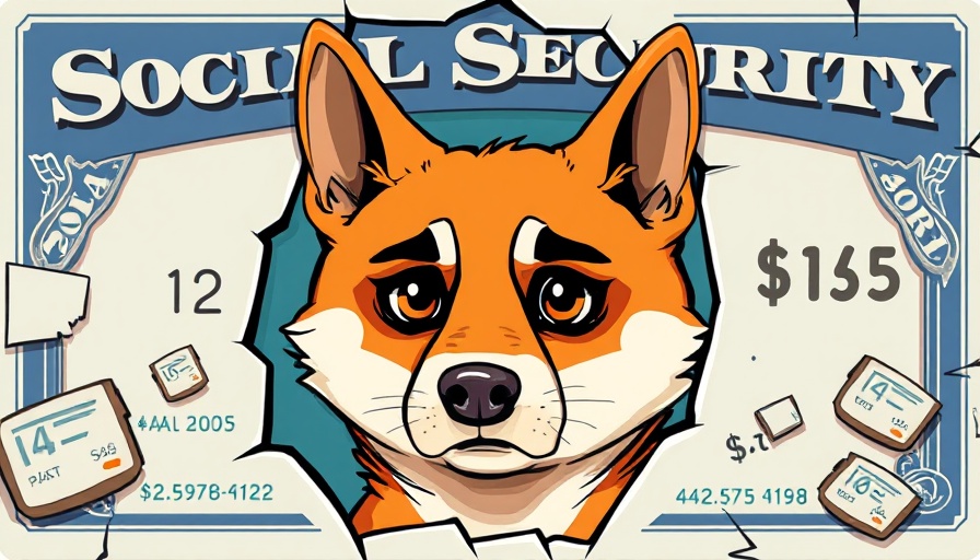 Illustration of a Shiba Inu on a torn Social Security card symbolizing payment delays.