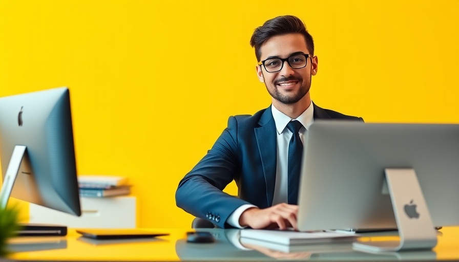 Young professional at desk shows career progression for job switching wage growth.