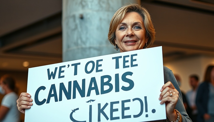 Protester with sign at Ohio cannabis restrictions protest.