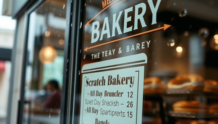Jewish-owned business menu highlighting scratch bakery items.