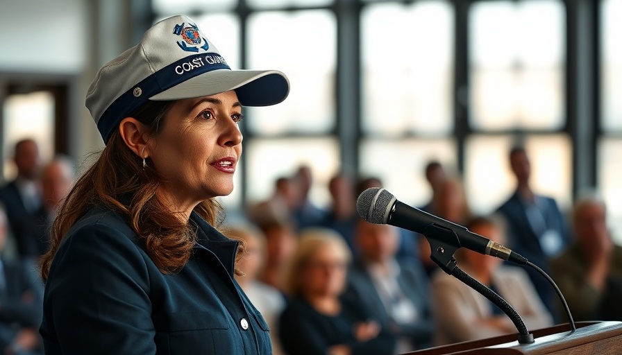 Woman in U.S. Coast Guard cap speaking, related to temporary status revocation for Cubans Haitians Nicaraguans Venezuelans