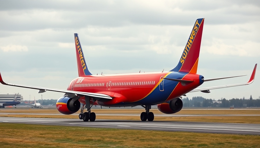 Southwest Airlines plane on taxiway during incident