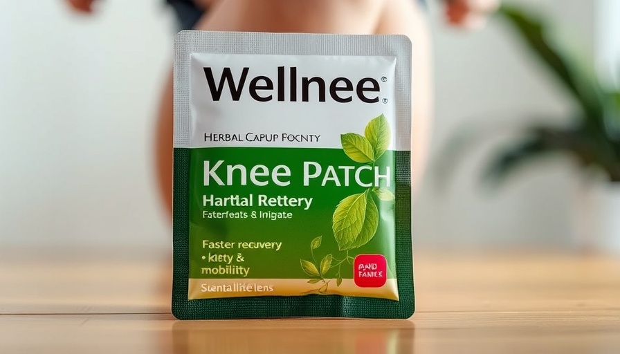 Wellnee Herbal Knee Patch packaging with benefits list.