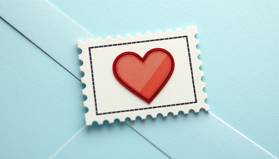USPS changes in 2025: illustrated heart postage stamp on envelope.