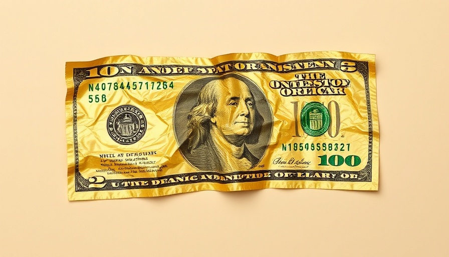 Crinkled dollar bill reflecting light, symbolizing currency power.