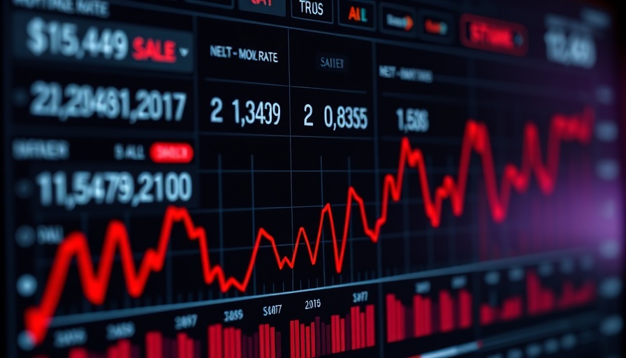 Mortgage Rates Changes displayed on a detailed financial dashboard with a red line graph.