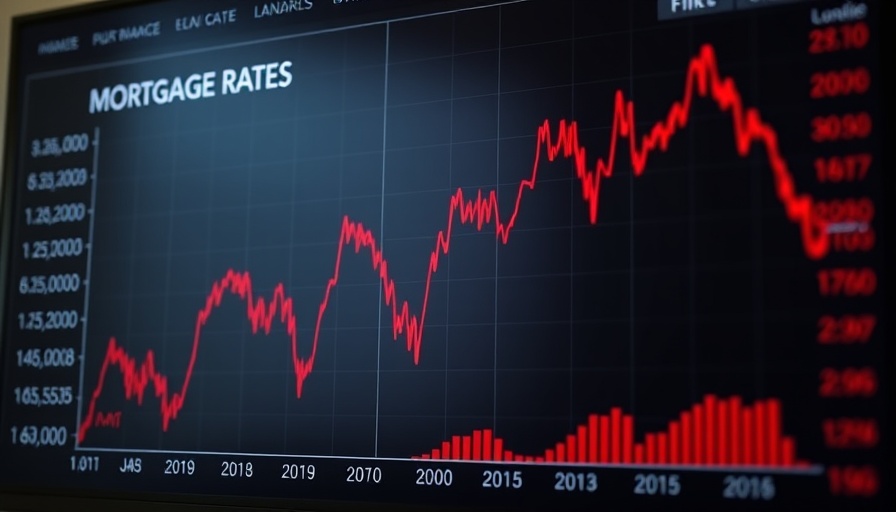 Financial chart showing mortgage rates nearing multi-month lows.