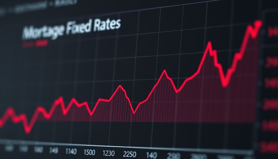 Graphical display of mortgage rates showing near multi-month lows trend.