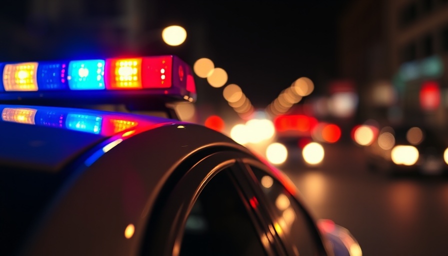 Flashing police lights at night during Tate Township incident.