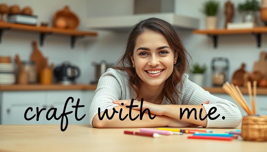 Crafting for relaxation: young woman invites others to join.