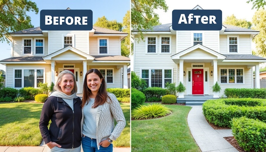 First house flip profit transformation, before and after renovation, joyful individuals.