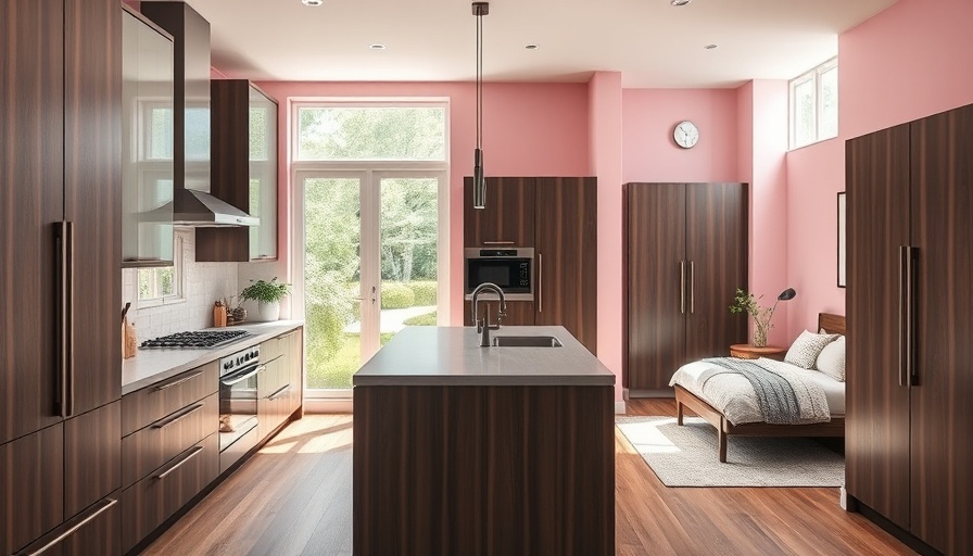 Renovated kitchen and bedroom in new small million dollar house flip.