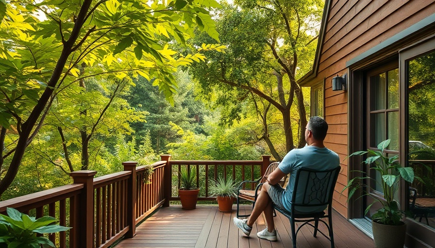 Transform Your Backyard Into an Oasis with lush greenery and wooden deck.