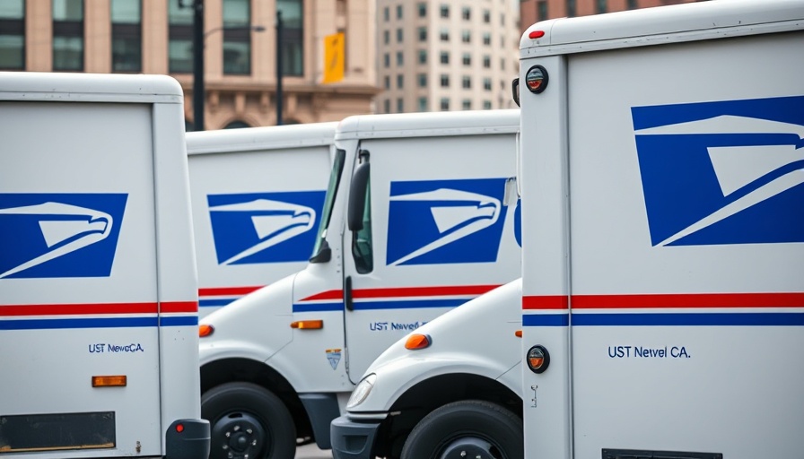 USPS delivery trucks showing logo amid job cuts discussion