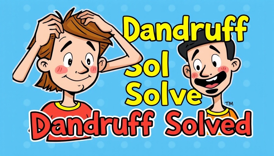 Cartoon on how to get rid of dandruff solution.