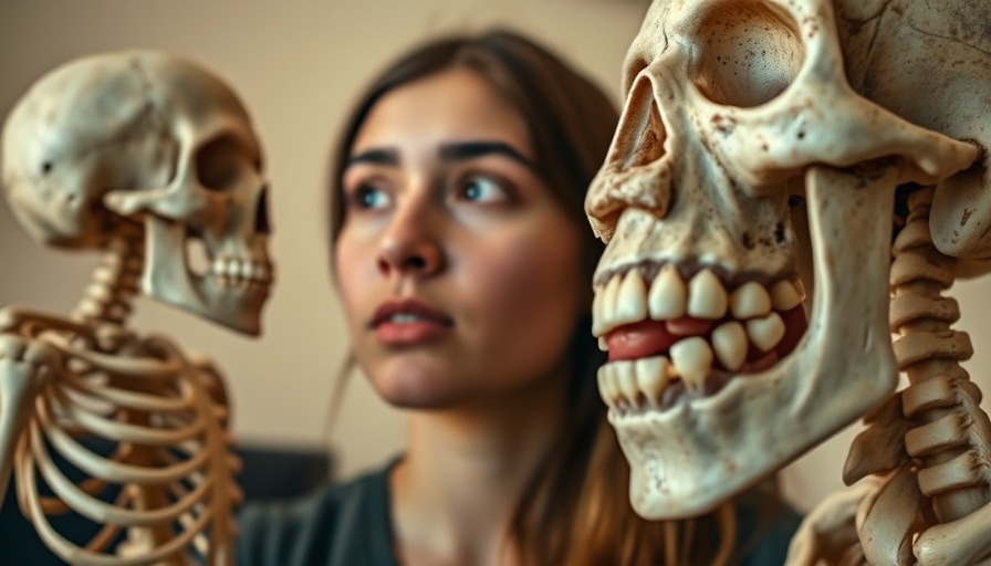 Why do we have wisdom teeth concept with woman and skeletons.