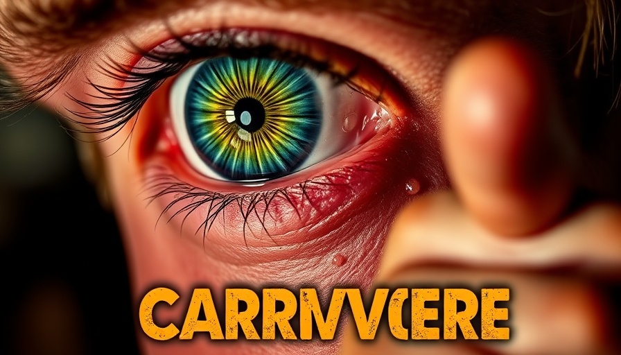 Carnivore diet eye health concept with steak and eye close-up.