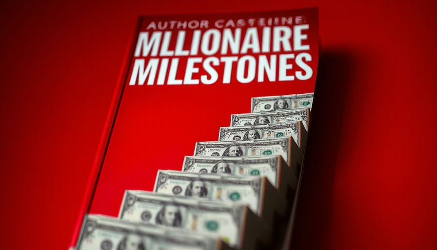 Millionaire Milestones Strategies book cover design with dollar staircase.