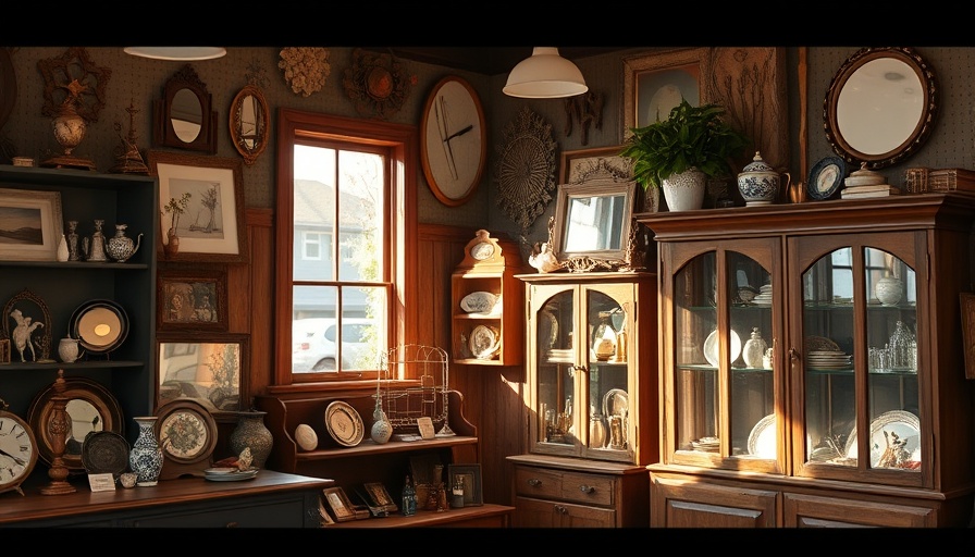 Essentials for Thrift Store Home Decor with antique mirrors and wooden cabinets.