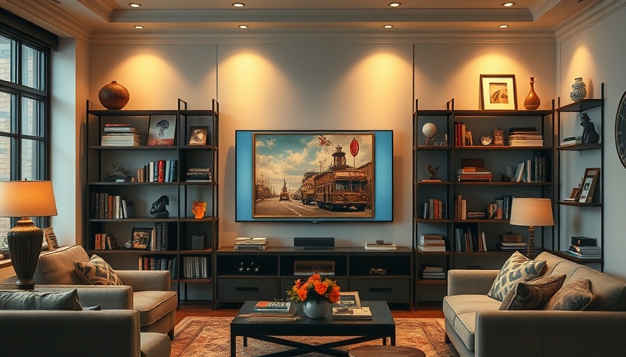 Transform your TV into stunning wall art in a cozy living room setup.