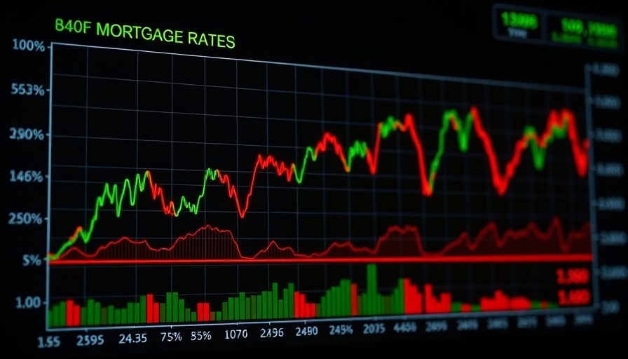 Dashboard showing bond market trends and mortgage rates, graph and data.