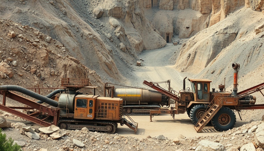 Old machinery in Ukraine open-pit mine, critical minerals.