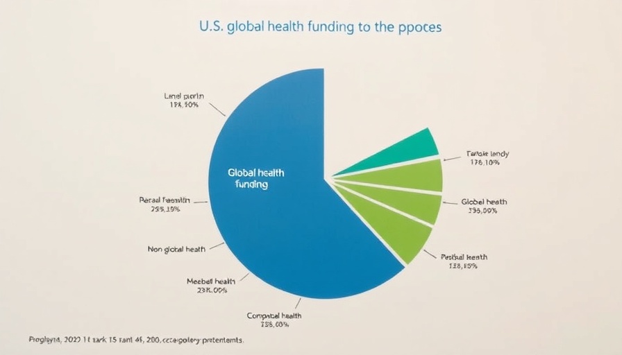 Pie chart of U.S. global health funding as a share of federal budget FY 2024.