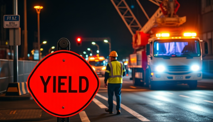 Ohio driving safety course for construction zones: active nighttime roadwork.