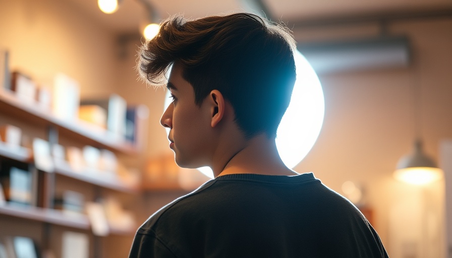 Young creator preparing content with ring light, creator economy focus.