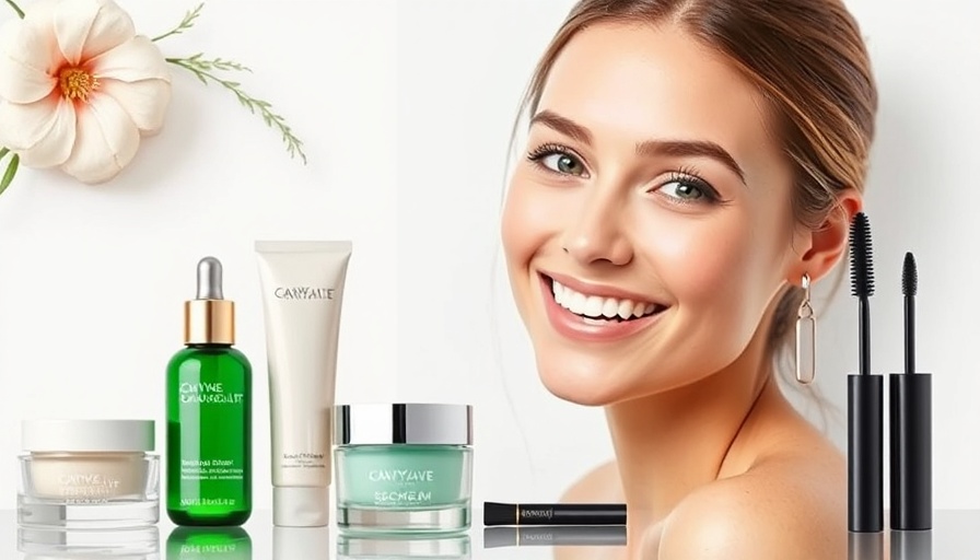 Collage of Meghan Markle favorite beauty products including cosmetics.