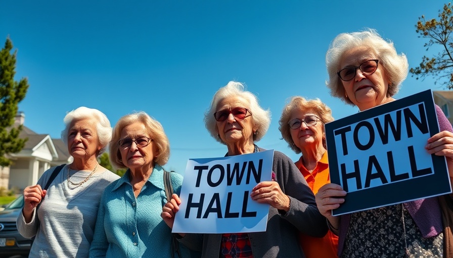 Elderly women demanding Ohio Senators Town Halls with protest signs.