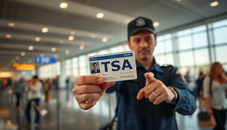 Real ID Requirement 2025 awareness with TSA officer at airport.