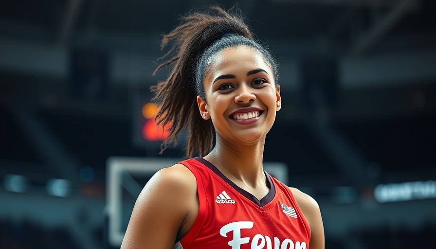 Smiling player in red jersey during a game.