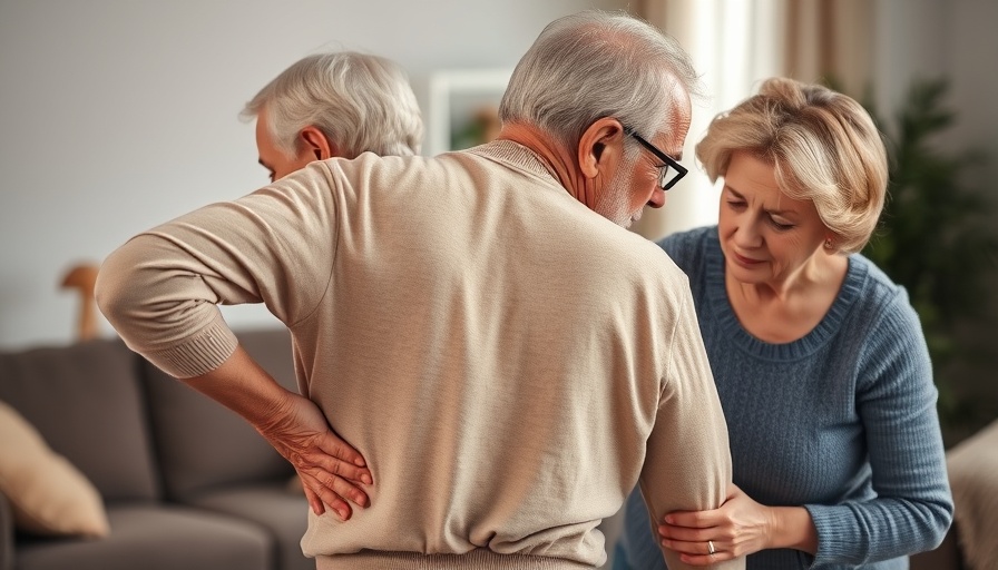 Elderly couple depicting chronic pain relationship dynamics in a comforting scene.